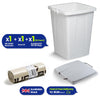 DURABIN 90L White Bin Set with Grey Lid and Strong 110L Bin Bags