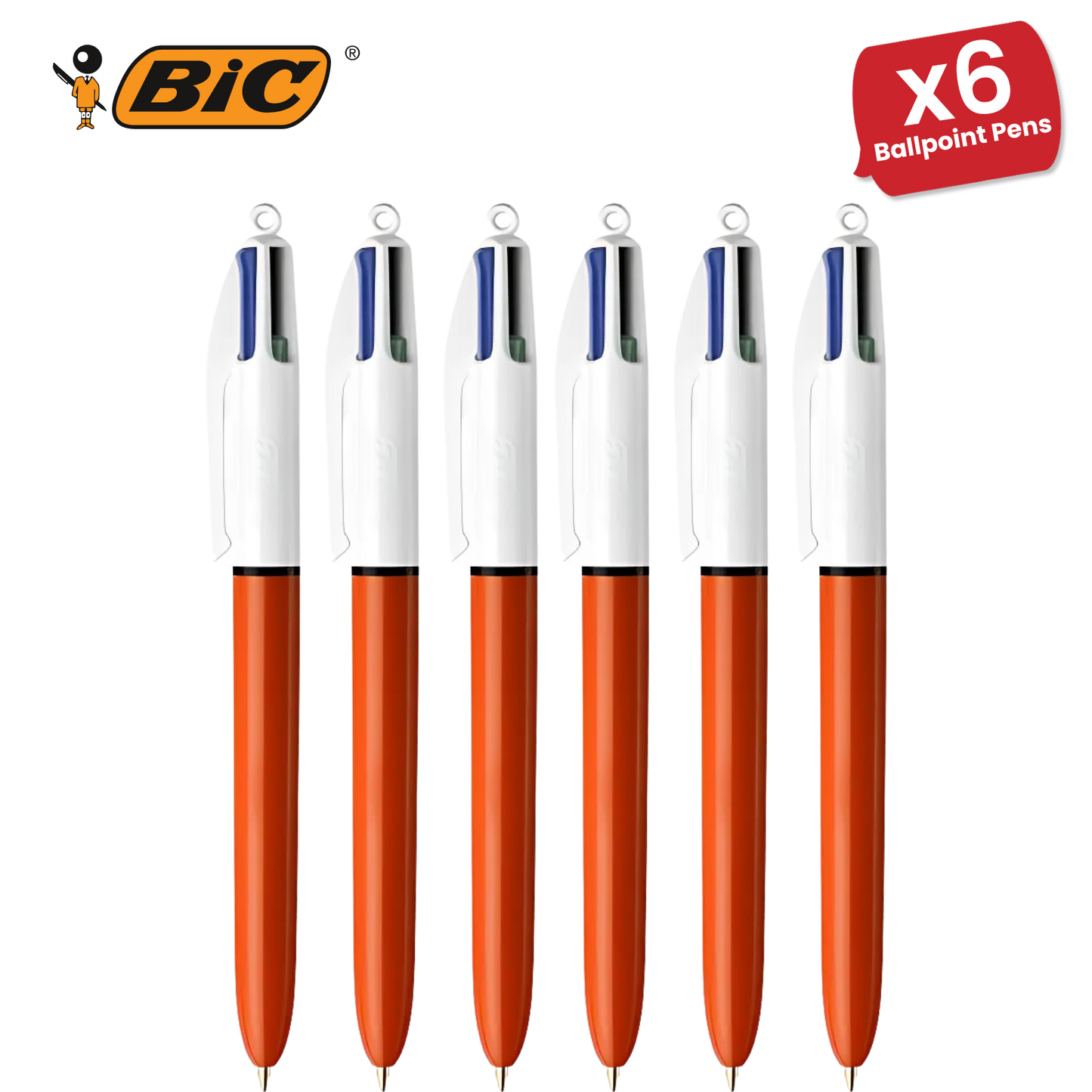 Bic 4-Colours Original Fine Ballpoint Pen 1.0mm Tip - Single Pen