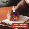 BIC 3x Grip 4 Colours Pens Multicoloured Pens with Rubber Grip for Writing