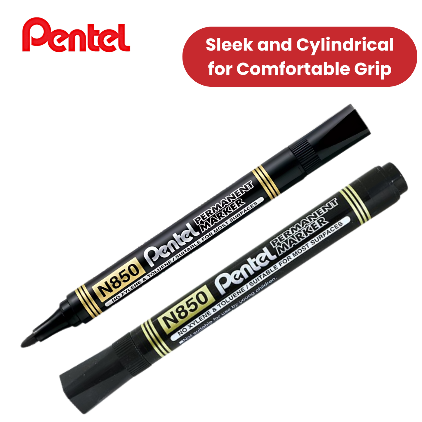 Pentel N850 Permanent Bullet Tip Black Marker