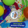 Silver 18th Birthday Badge 8.5cm Age Badge for Party Outfit and Celebrations