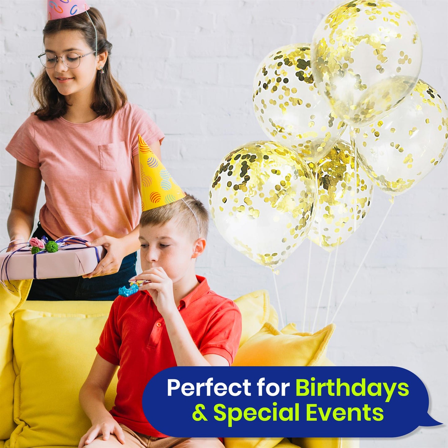 Gold Confetti Balloons Black Gold Balloons and Rose Gold Happy Birthday Garland