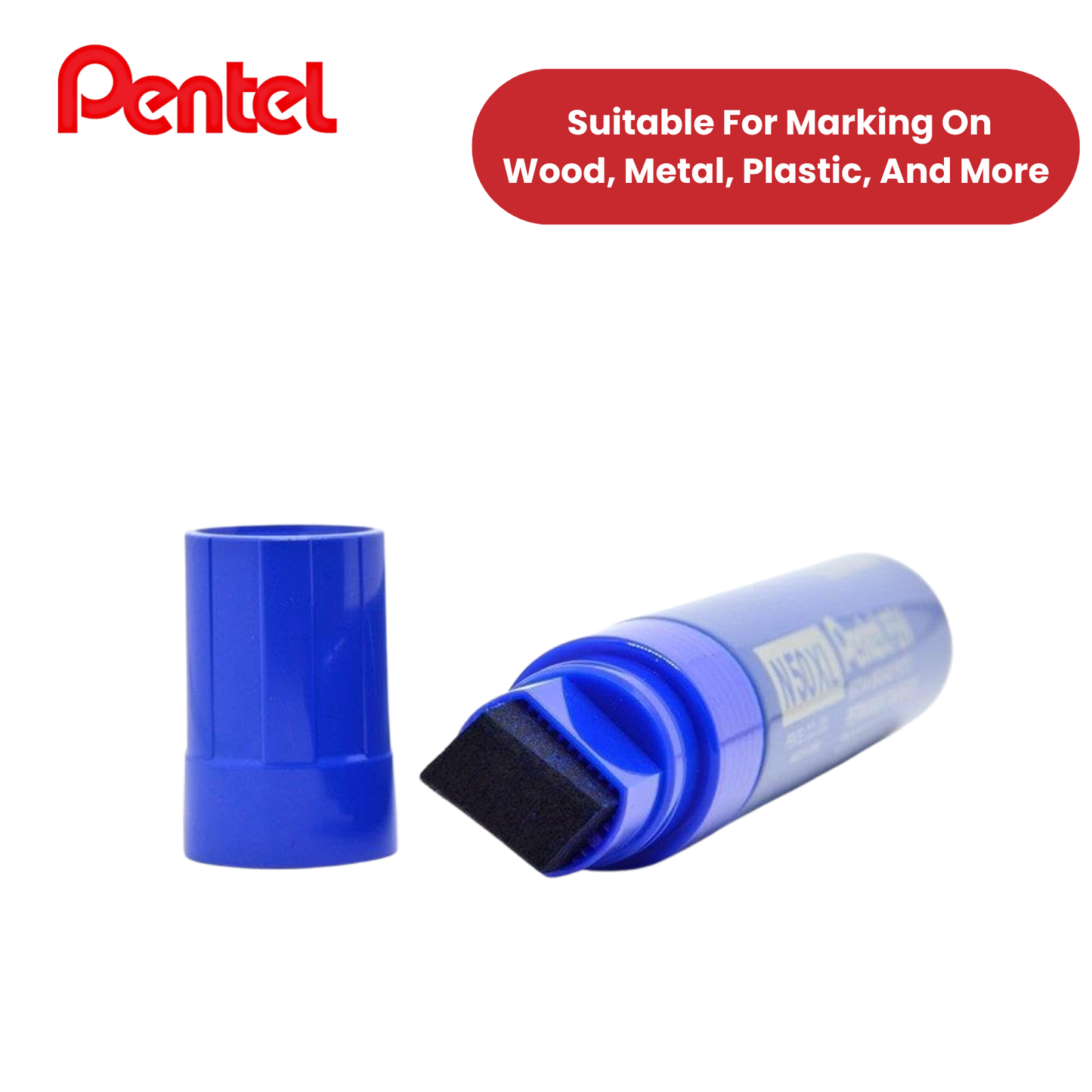 Pentel N50XL Permanent Marker Blue for Bold, Smudge-Proof Writing – Single Pen