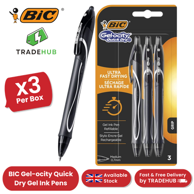 BIC Gelocity Quick Dry Gel Pens Black Ink Medium Point
