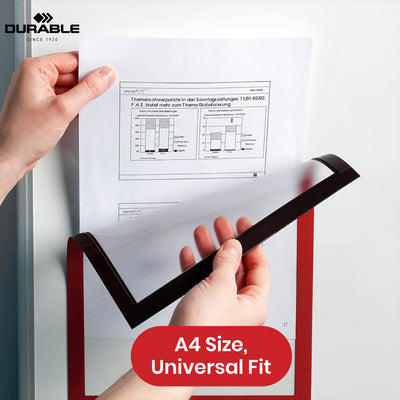 Durable Magnetic Frame 5 Pcs Metal Display Holders, Red A4 Wall Mount Holders for Posters