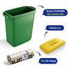 DURABIN 60L Green Bin Set & Yellow Lid and 25x 110L Recycled Bin Bags