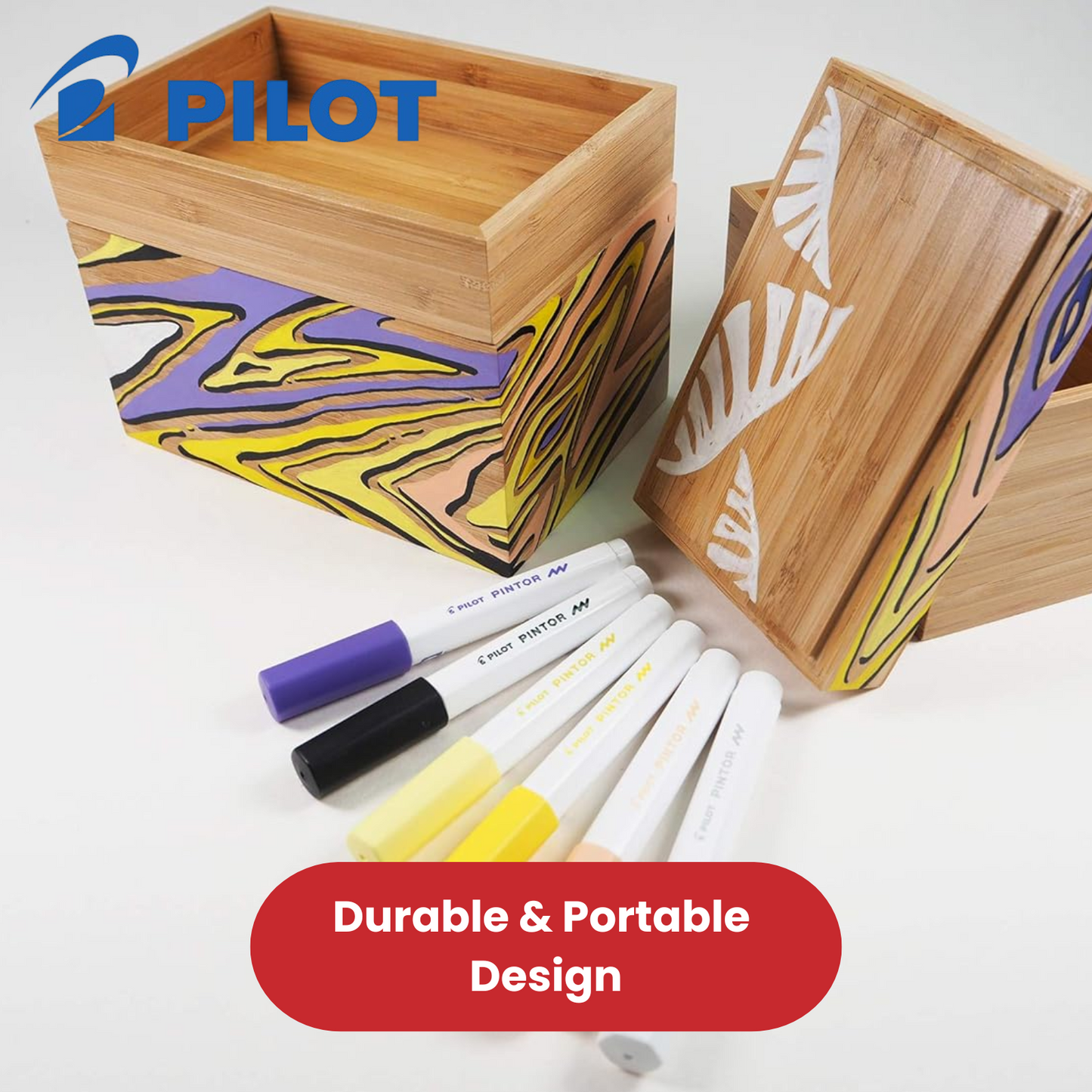 Pilot Pintor Fine 6-Color Set - Black, White, Blue, Red, Green, Yellow Markers