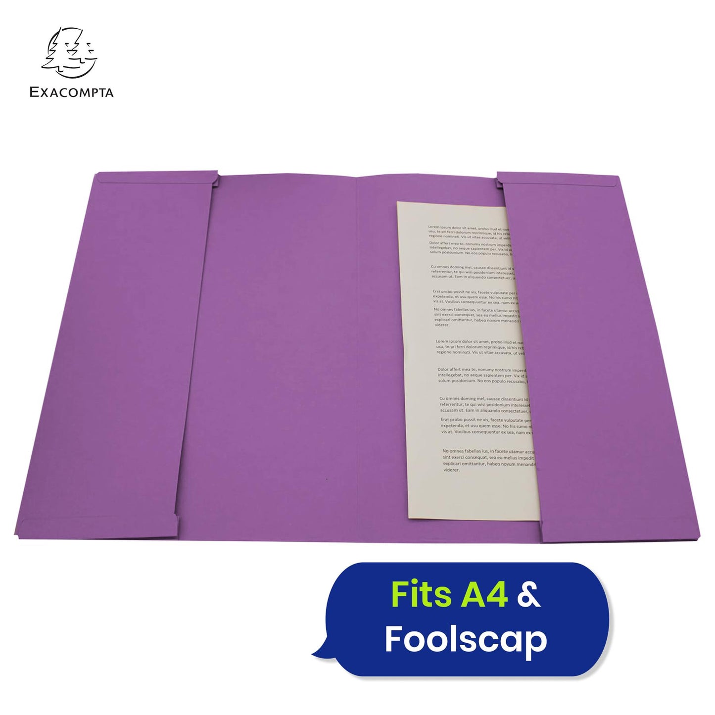 Exacompta Guildhall Mauve Foolscap 315gsm Heavyweight Manilla Double-Pocket Document Wallet,pack of 25