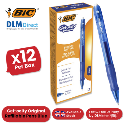BIC Gelocity Clic Box 12 Blue (Original) - 1 to 5 Packs