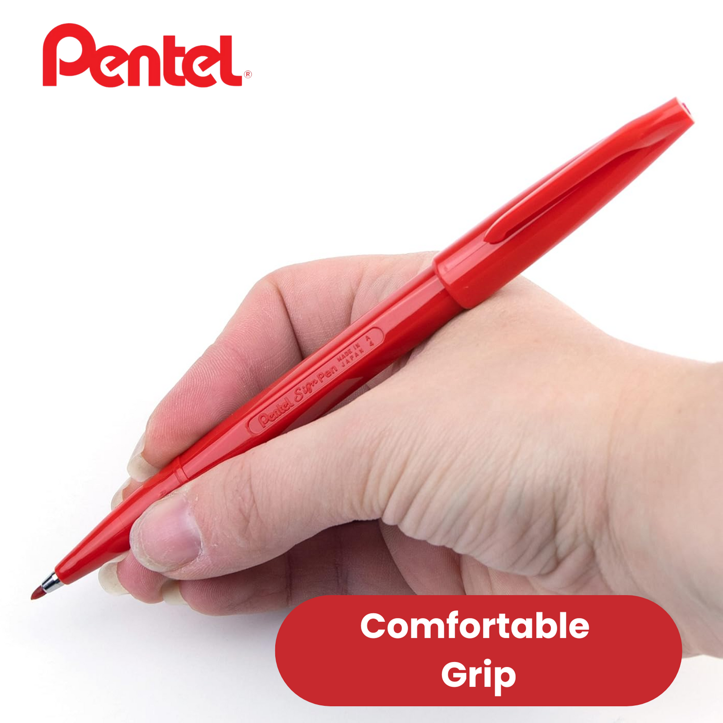 Pentel Sign Pen Red Markers - Smooth Fiber Tip for Writing, Drawing & Sketching