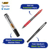Paper Mate Flair Black Pens 3x, Pilot G2 Red Gel Pens Pack of 3, Bic 2300 Black Permanent Markers Set 3x
