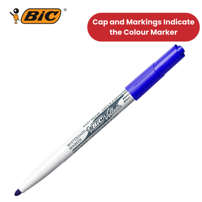 Bic Velleda 1741 Whiteboard Drywipe Markers Blue  - Box of 12 - 1 to 5 Packs