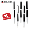 Sheaffer Black Intensity Onyx Fountain Pens Chrome Trim & Medium Nib - 1-5 Packs