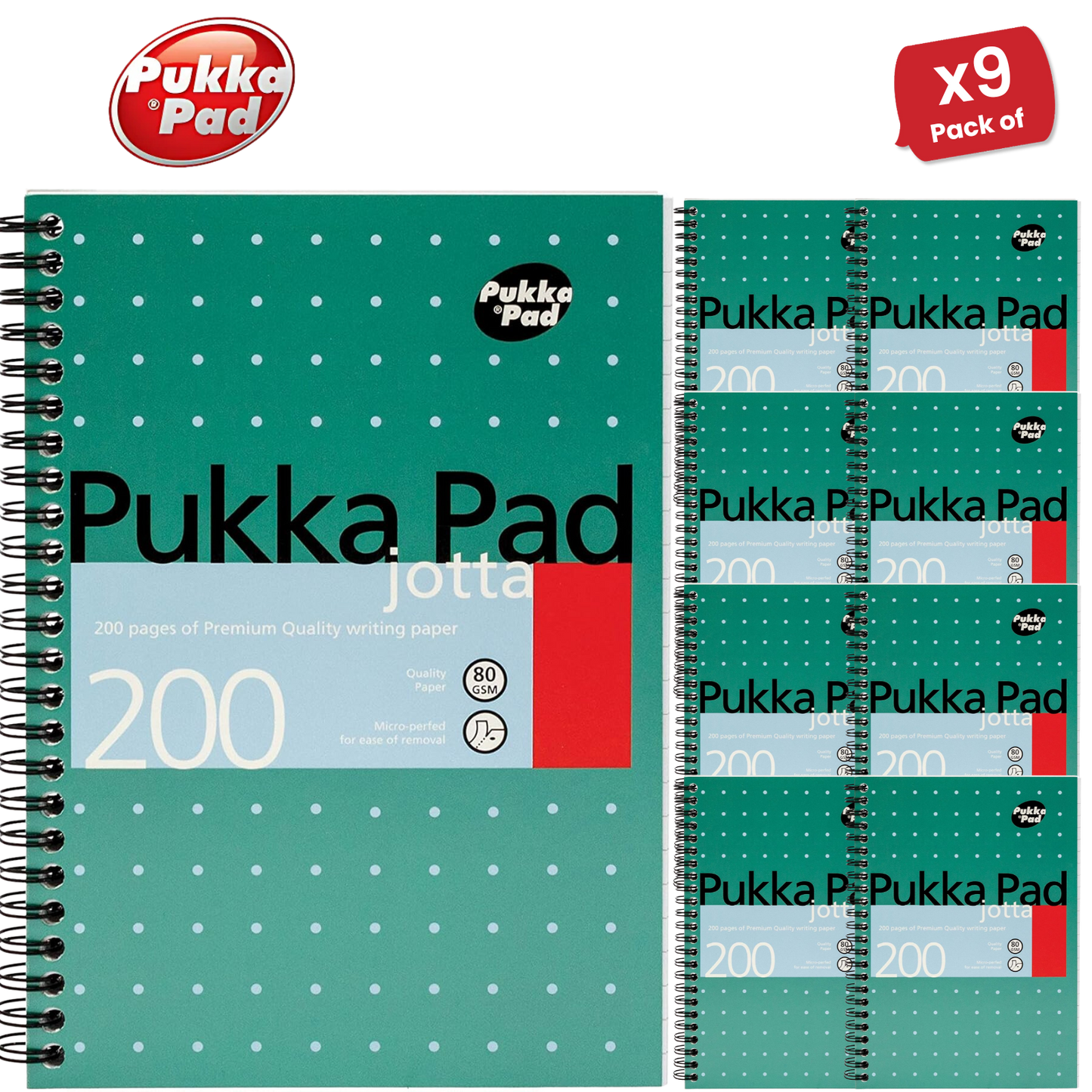 PUKKA WHITE A5 WIREBOUND PADS 200 page 80gsm (RULED/MARGIN) - PACK OF 1