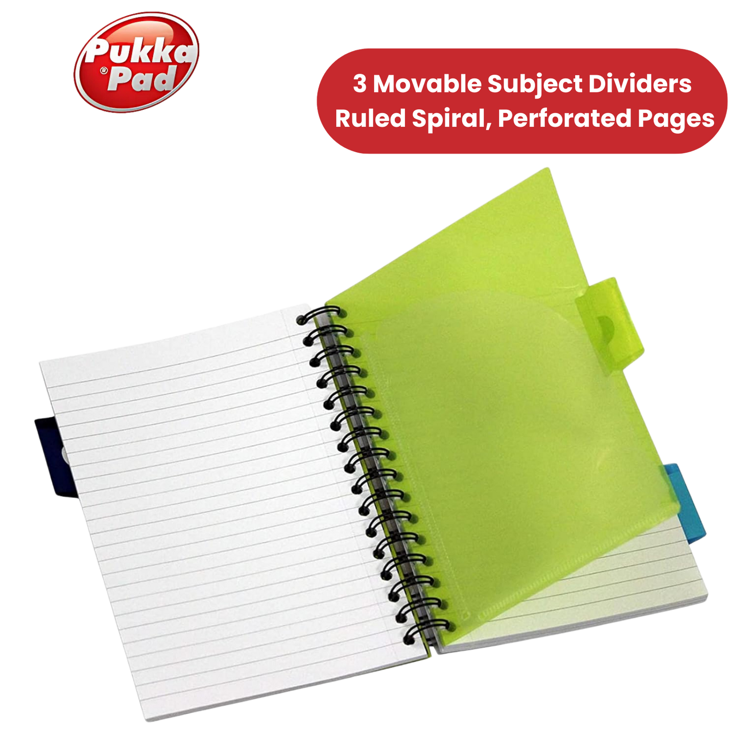 Pukka A5 Stripes Project Book, 250 Page, Lined, Single Notebook for Study & Work