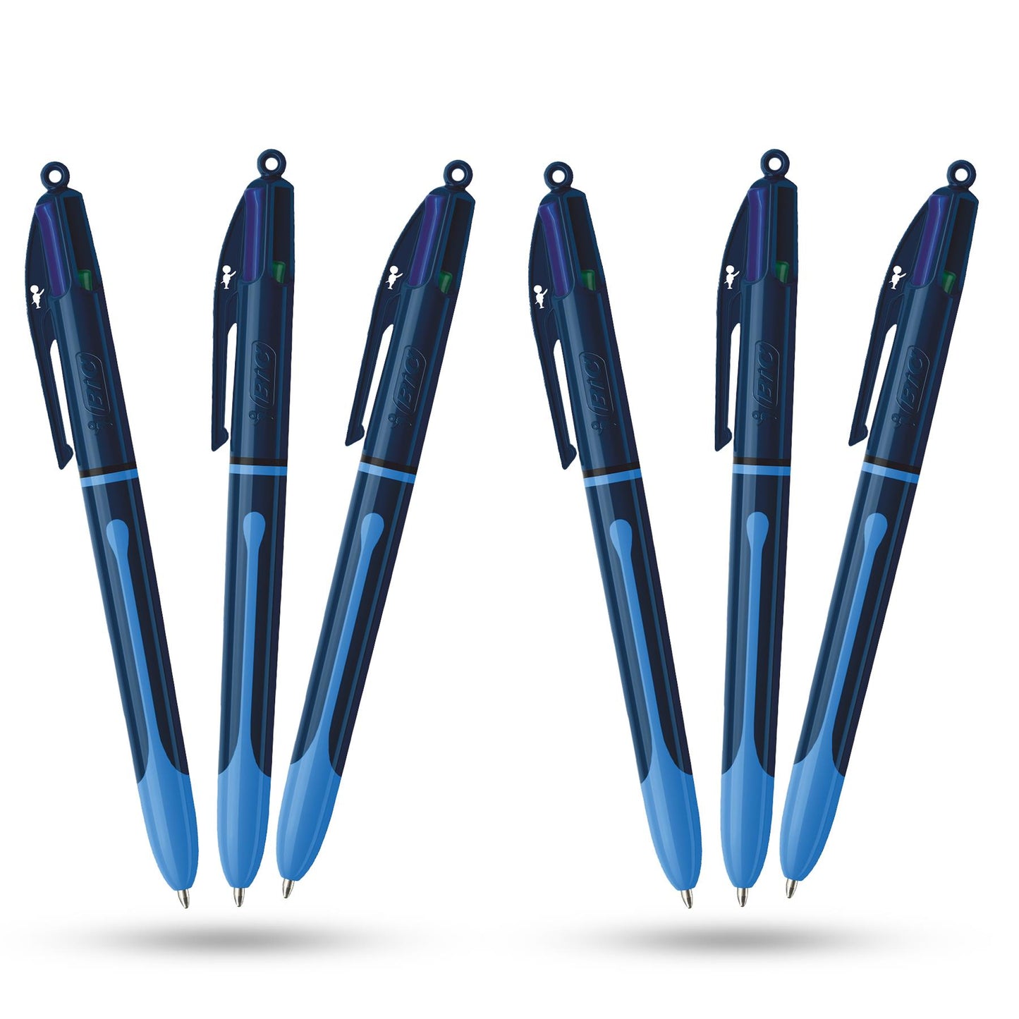 BIC 4-Colour Smooth Pens Pack of 6 Medium Points for Office & Home