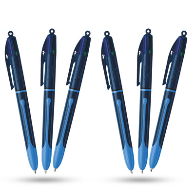 BIC 4-Colour Smooth Pens Pack of 6 Medium Points for Office & Home