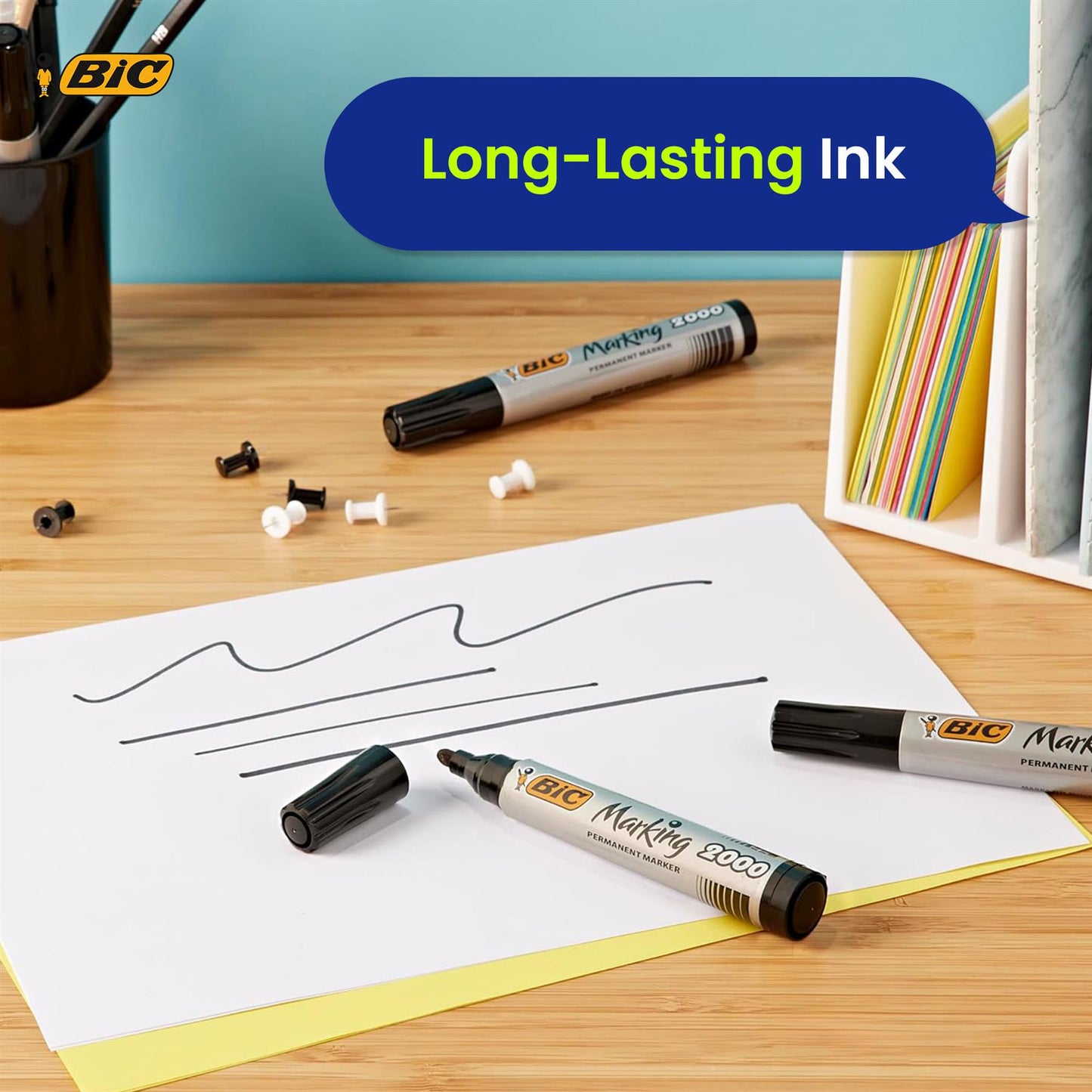 Pukka A4 Wirebound Notebooks with 200 Pages 3-Pack - BIC Marking 2000 Black Permanent Marker 3x