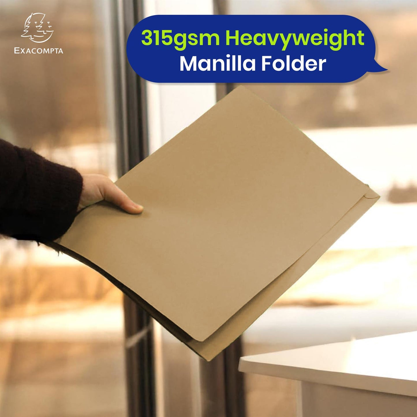 Exacompta Guildhall Full Flap Pocket Wallet, Durable 315gsm Manilla Folder Foolscap, 50 Pack (Buff)