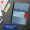 Pukka Pad A4 Refill Notepad with 400 Pages of 80GSM Paper, ,Blue,White,Pink,Silver - Pack of 5