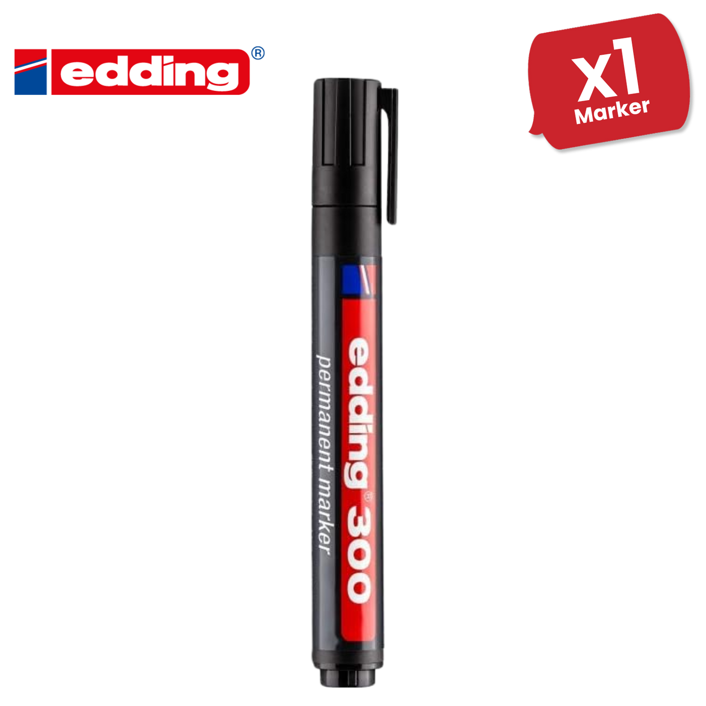 Edding 300 Permanent Marker Bullet 1.5-3mm Black - Single - 1 to 30 Packs