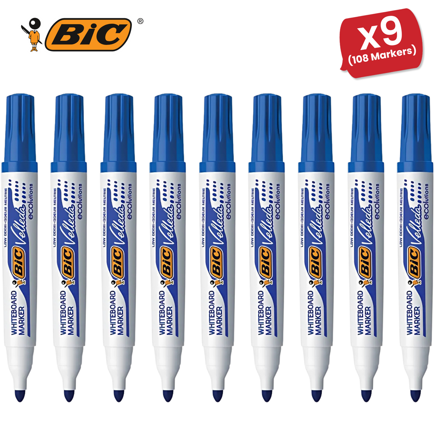 BIC Velleda 1751 ECOlutions Whiteboard Markers Green - Box of 12 BIC VELLEDA MARKER 1701 BLUE - PACK OF 12