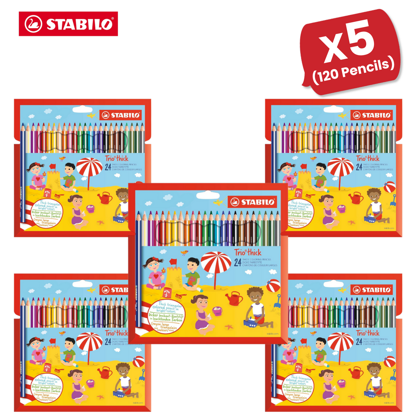 Stabilo Trio Thick Colouring Pencils Assorted Pack of 24