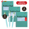 Pukka Pad 3x A4 Jotta Notebook & Pack of 3 BIC 4 Colour Fun Pen Ideal for School and Office Use