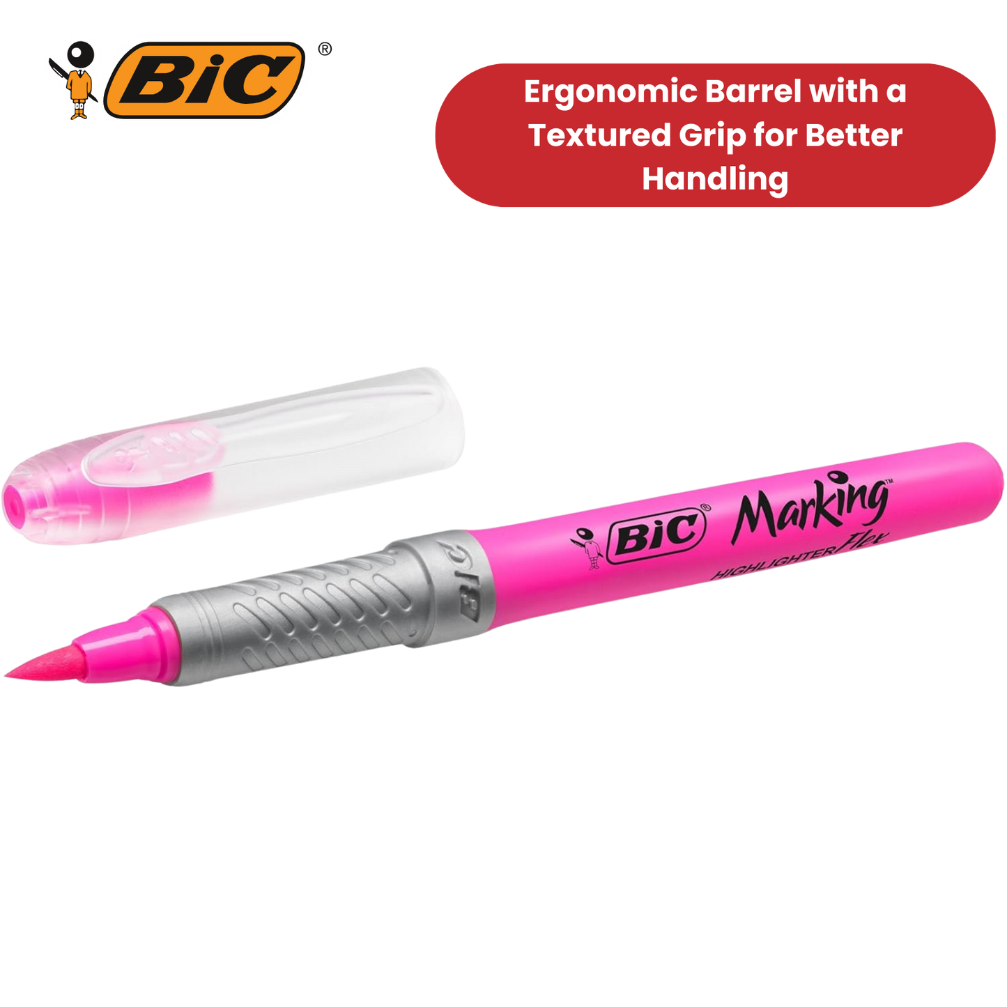 BIC Flex Assorted Fluorescent Highlighters - Pack of 4