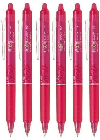 Pilot Frixion Clicker Retractable Erasable 0.7mm Tip Pink - Pack of 12