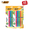 Bic brite liner Grip (1.6 to 3.3 mm) Chisel Tip Highlighter Pen Assorted (1 x Pack of 5 Highlighter Pens) - 1 to 5 Packs
