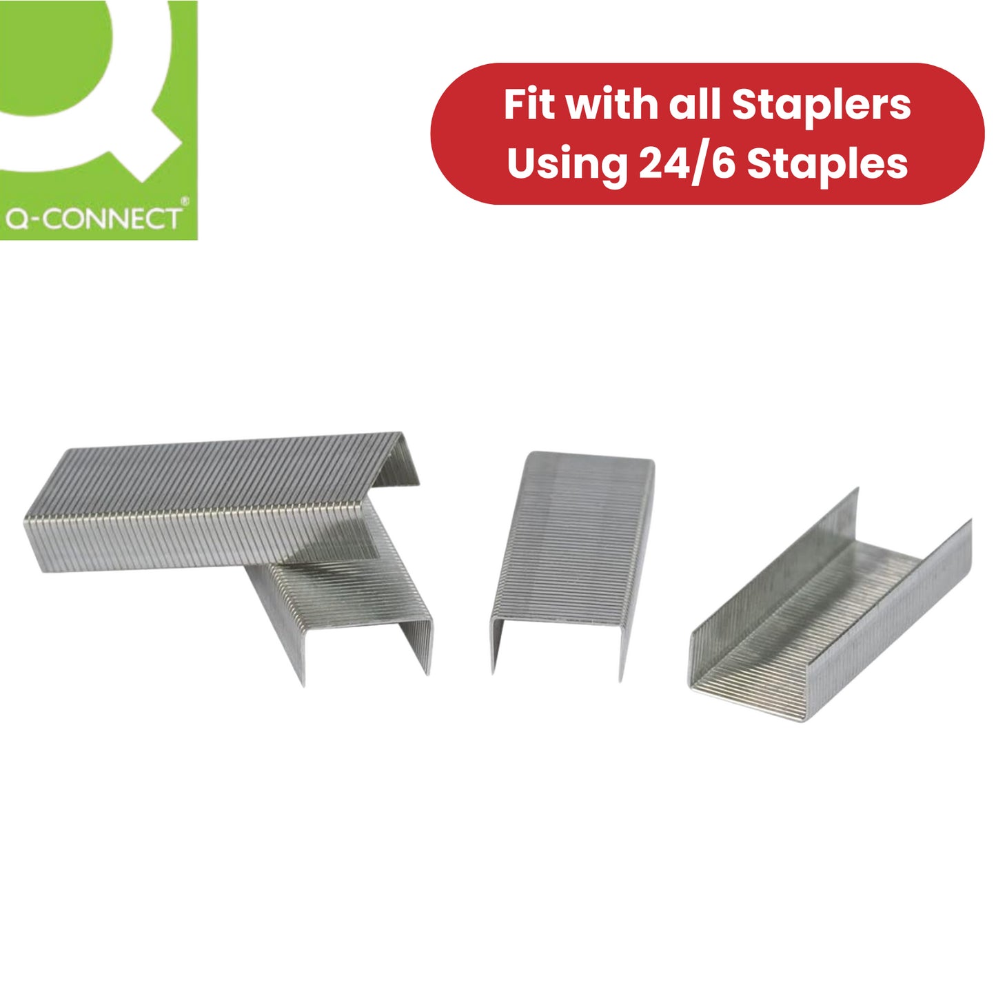 Q Connect Galvanised Staples - Box of 1000 - 1 to 5 Packs