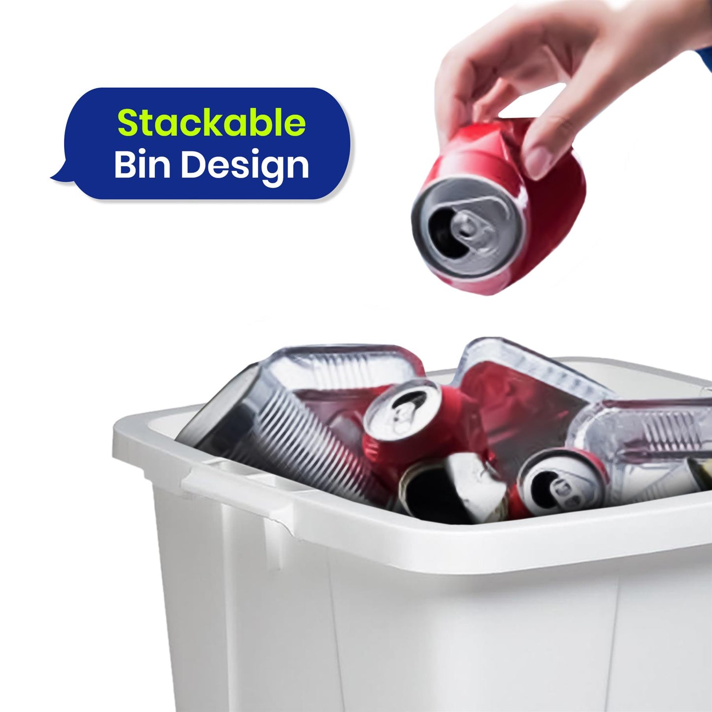 110L Bin Bags 25 Pack and 90L DURABIN White Waste Bin for Home and Office