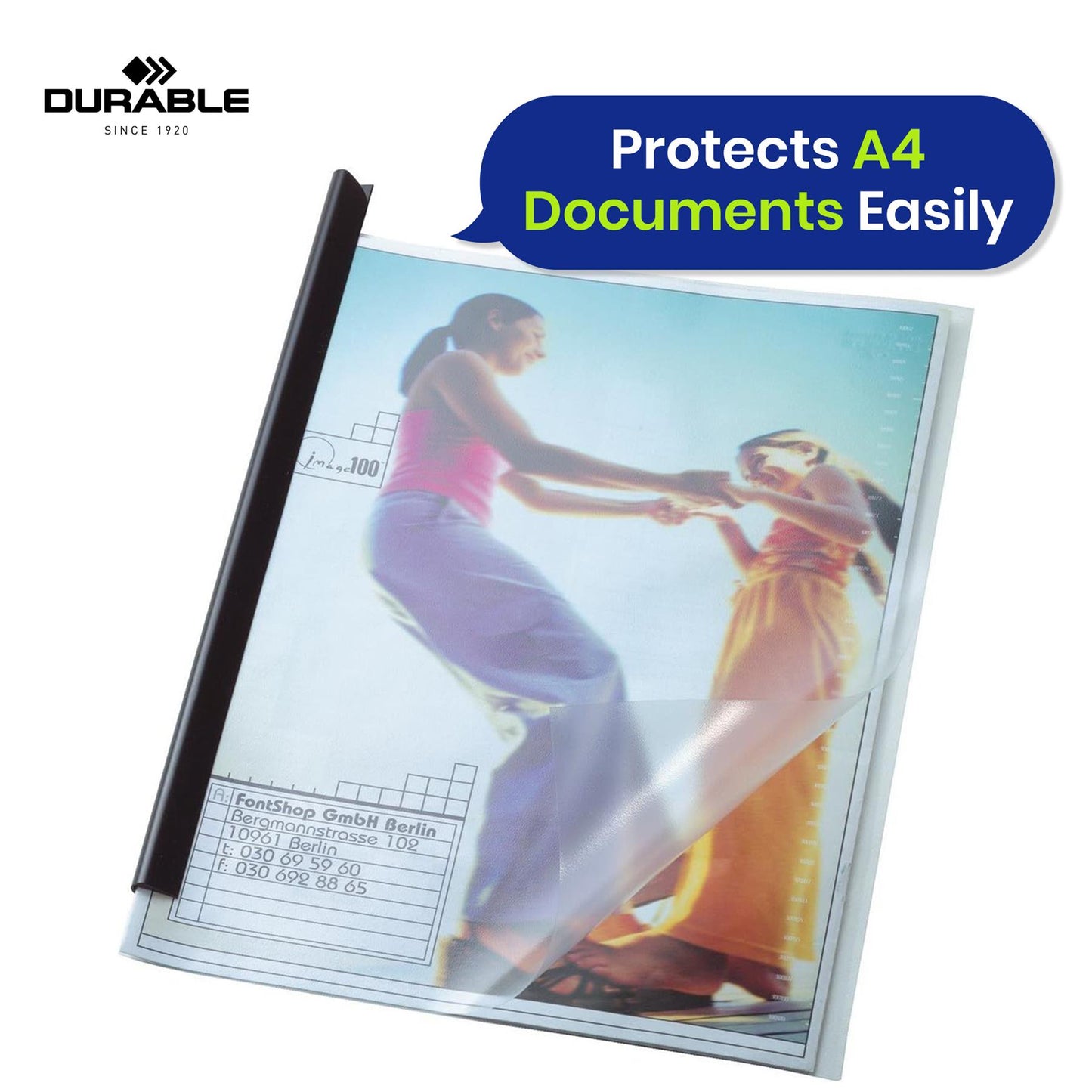 Durable 5x Clear A4 Report Cover and 5x Spine Combi Pack, Clear Plastic, Assorted Colours (Pack of 10)