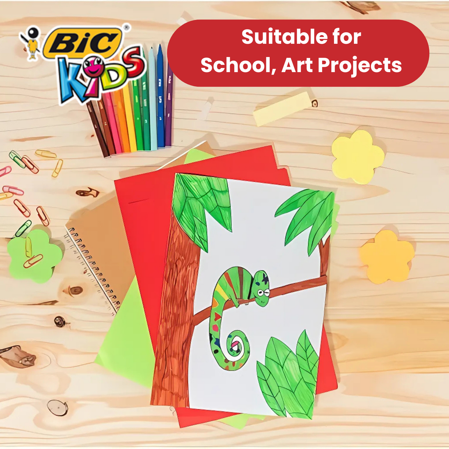BIC Kids Visa Felt Pens Assorted Colours - Wallet of 12 - 1 to 5 Packs