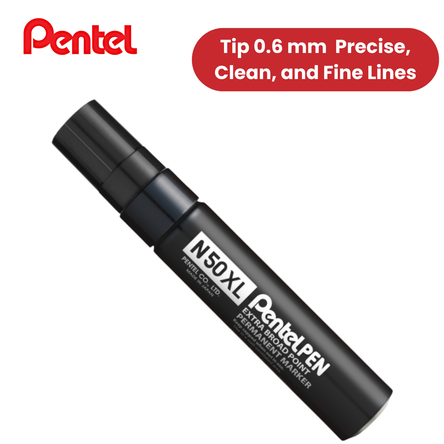 PENTEL  N50XL PERMANENT MARKER BLACK - Single Pen