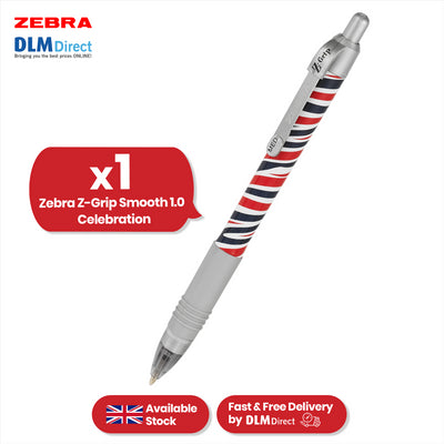Zebra Z-Grip Ballpoint British-Inspired Uni-Ball Pen, 1.0 mm Nib Retractable Pen for Events