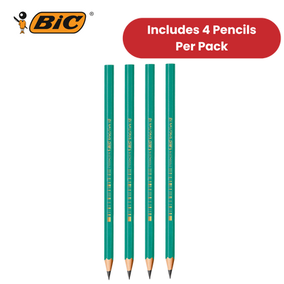 BIC Evolution Original HB Graphite Pencils - 4 Count (Pack of 1) - Pack of 1 to 5
