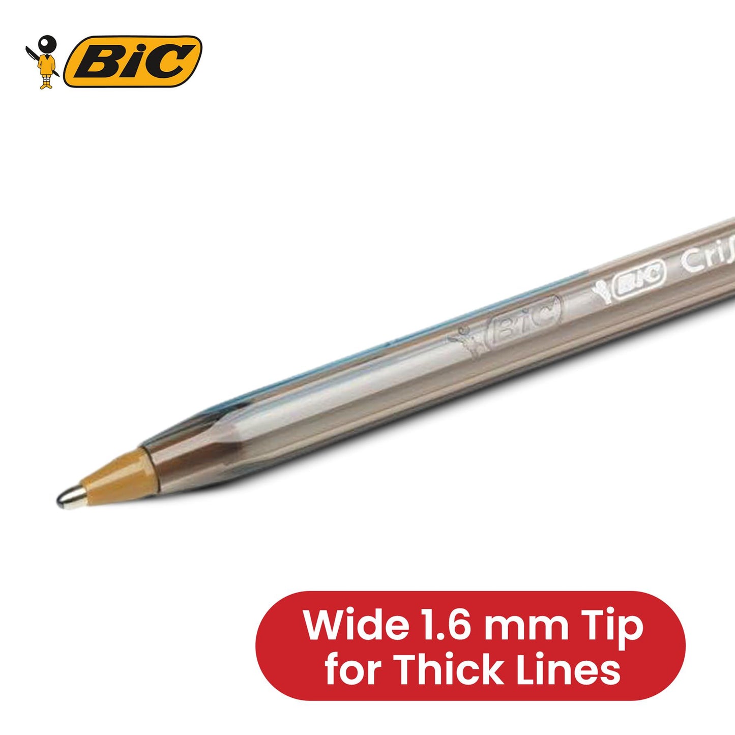 BIC Cristal Fun Ballpoint Pens Assorted Colours 1.6mm 4 Pack