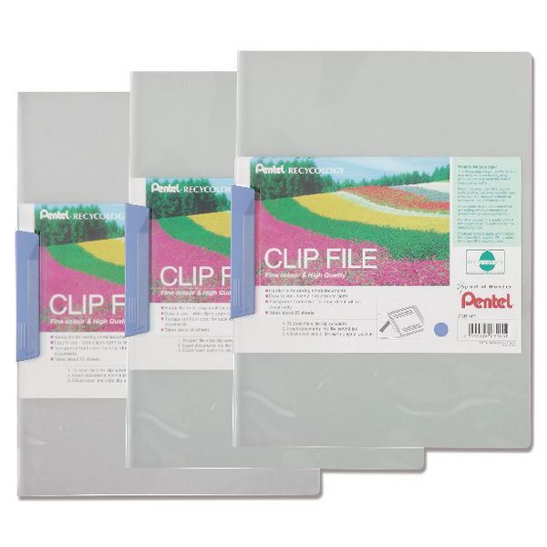 PENTEL RECY A4 CLIP FILES BLUE - Pack of 10