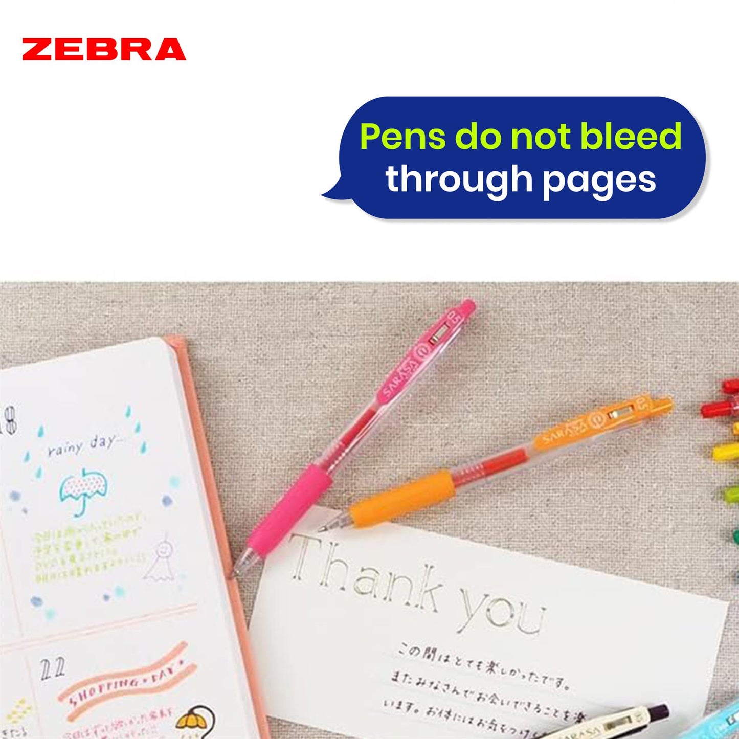 Zebra Gel Pen Plastic Fine Point Pen Home School & Office (Pack of 10)