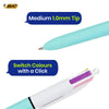 BIC 4 Colour Pens Pack of 3 Sun Shine Silver and Fun with 10 Ink Colours