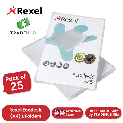 Rexel Ecodesk (A4) L Folders Pack of 25 Folders - 1 to 5 Packs