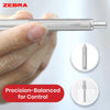Zebra Ballpoint, Stainless Steel Retractable Pen Refillable Fine Point Biro for Presentation, Meeting & Assignments-Silver
