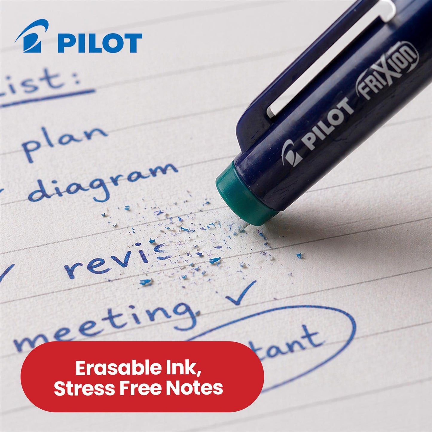Pilot Frixion Fineliner Pens,  Erasable, 1.3mm Fine Tip, Green, Pack of 3