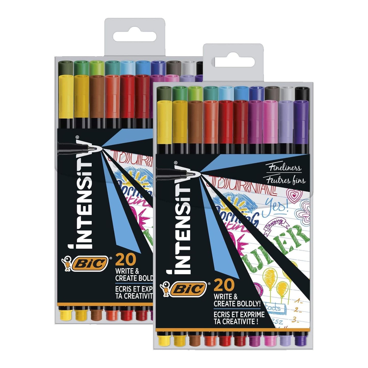 Bic Intensity Fine Tip Pens - Assorted Colours - Pack of 20
