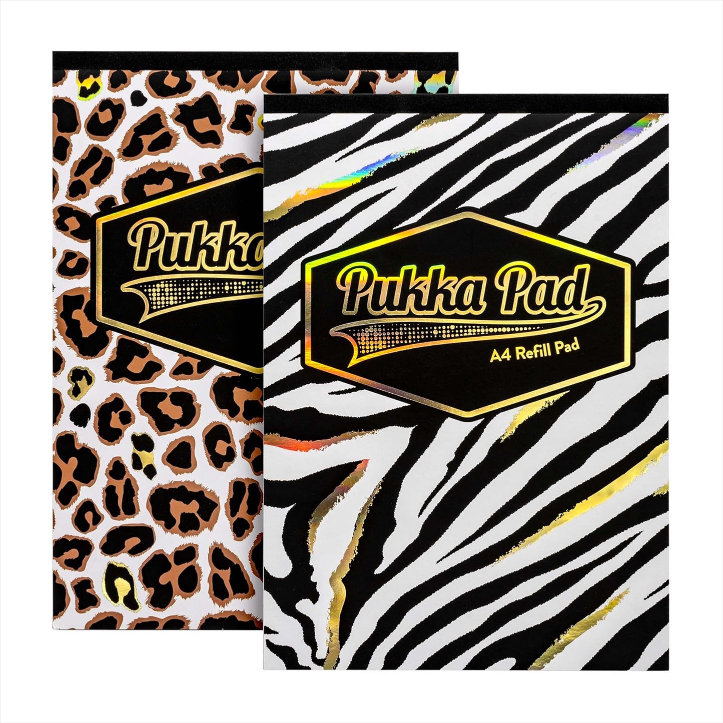 Pukka Pad A4 Refill Notepad –2 Pack Zebra & Leopard Print Writing Pad For Work Projects