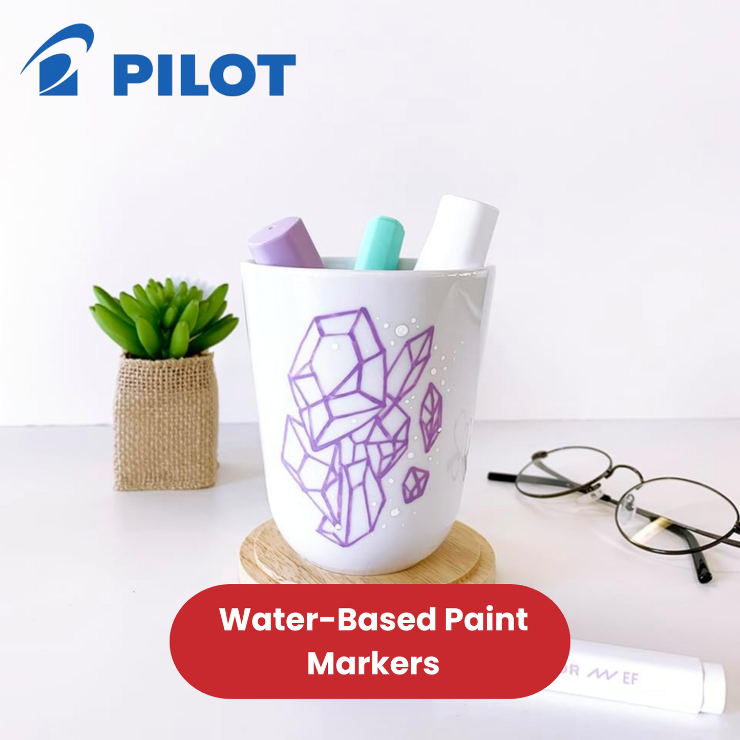 Pilot Pintor - Pastel - Wallet of 6 - Medium Blue,Yellow,Violet,Green,Pink,White