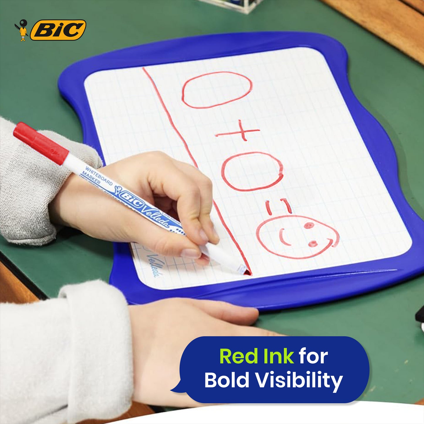 BIC Whiteboard Marker Plastic Bullet Tip Dry Erase Pen Low Odour Ink for Office School