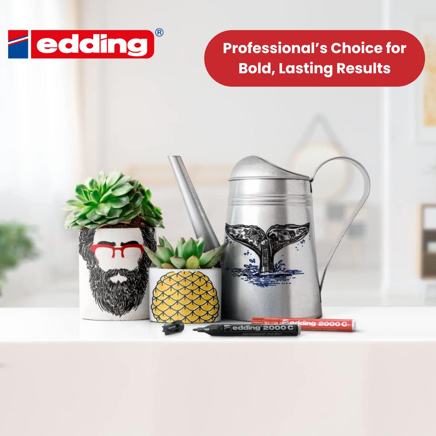 Edding 2000 C Permanent Marker Bullet Tip 1.5-3 mm Line (Black) - 1 x Pack of 10 Permanent Markers